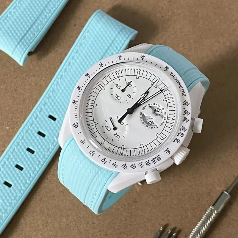 Bracelet de montre en caoutchouc pour Swatch X Omega Joint MoonSwatch étanche Sport 20mm Bracelet de montre en silicone incurvé pour hommes et femmes