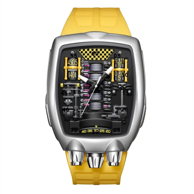 Alien Y2k Transparent hollow design Quartz Watch Mens Special Creative unique case Shape Design Fashion Men Watch AAA Clock