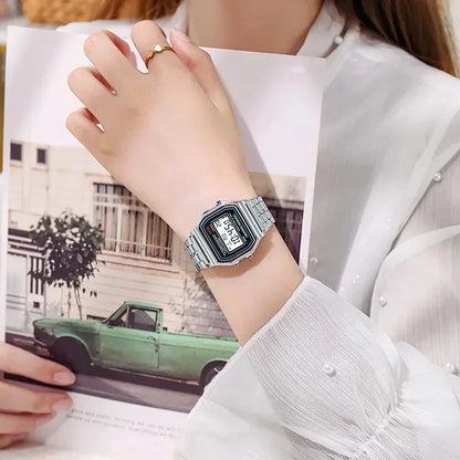 Retro Luxury Digital Display Gold Rose Watch for Men And Women Electronic Clock Elegant Timepiece