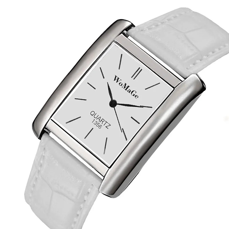 Montre à Quartz ChronoState Square Classic Femme | Montre-Bracelet Décontractée pour Femme avec Cadran Élégant Noir et Blanc
