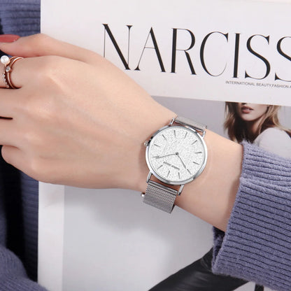 Hannah Martin 36mm Rose Gold Mesh Strap Watch