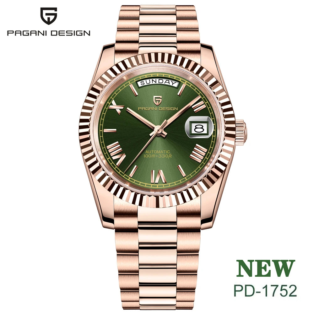 Montre-bracelet automatique de luxe pour homme PAGANI DESIGN 2026, marque de luxe, mouvement mécanique, verre saphir AR, calendrier