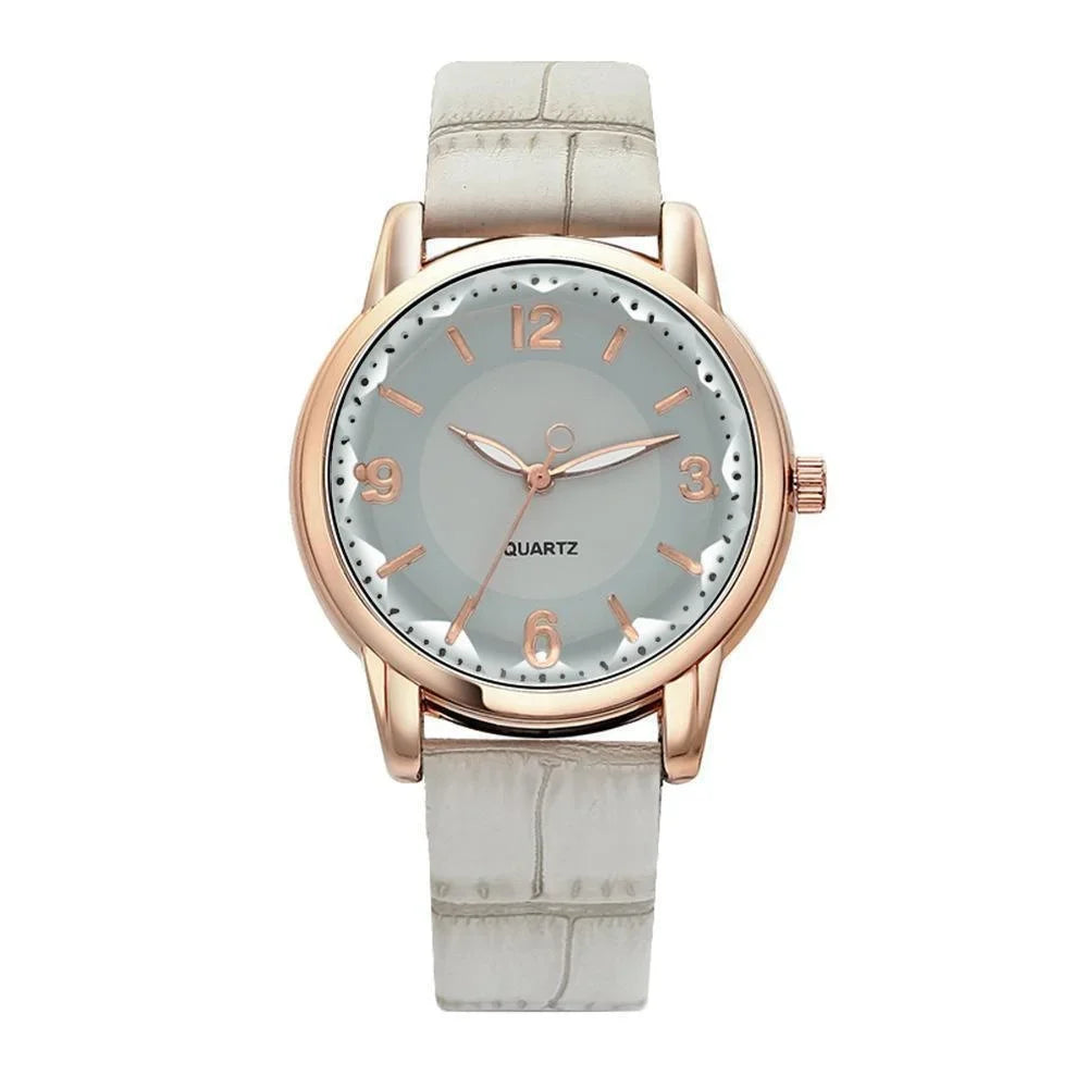 Montre à bracelet en cuir pour femme, verre polygonal, horloge de luxe, cadran créatif, mode, montre à quartz