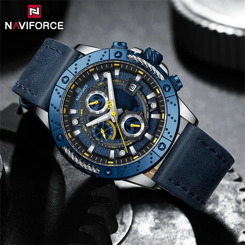 NAVIFORCE NF8055 Multifunction Chronograph Leather Watch