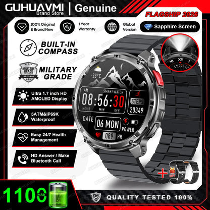 Montre connectée 2026 New T-Rex3 Pro 1100mAh Batterie GPS 5ATM Étanche Sport Course Extérieur Boussole Militaire