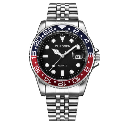 Montres Hommes Marque Célèbre Étudiants Garçons Mode Bracelet Acier Inoxydable Décontracté Calendrier Montre à Quartz Vert Relogios Masculinos 2024