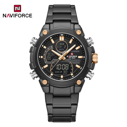 NAVIFORCE NF9278 Dual Display Stainless Steel Watch