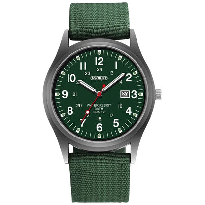 Men's analog watch with large dial and luminous hands