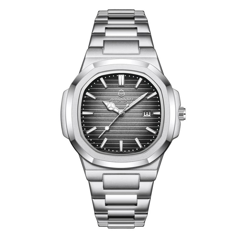 2026 Nouvelle Montre Homme Militaire de Luxe Carrée Étanche Lumineuse Date Semaine Montre Homme en Acier Inoxydable Montre à Quartz Homme Reloj+boîte