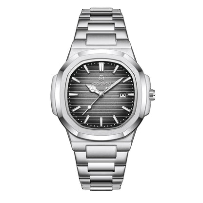 2026 Nouvelle Montre Homme Militaire de Luxe Carrée Étanche Lumineuse Date Semaine Montre Homme en Acier Inoxydable Montre à Quartz Homme Reloj+boîte