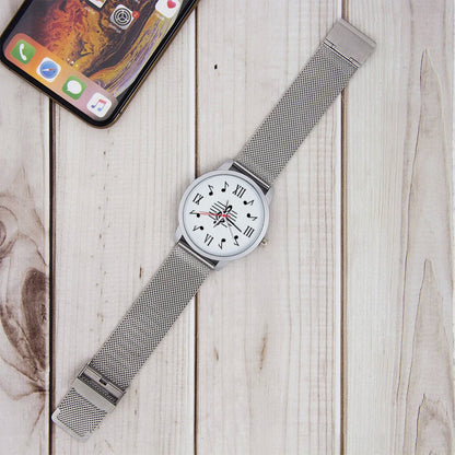 Montres-bracelets à quartz à symbole, Souvenir, Livraison gratuite, Montre-bracelet en or rose pour homme, Cadeau d'expert en musique, Naviforce, Note noire, Argent