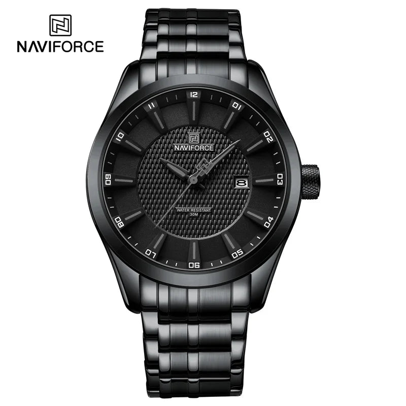 Montre NAVIFORCE Homme de Marque Haut de Gamme Étanche Quartz Business Décontractée Montres-bracelets Bracelet Acier Inoxydable Date Horloge Relogio Masculino