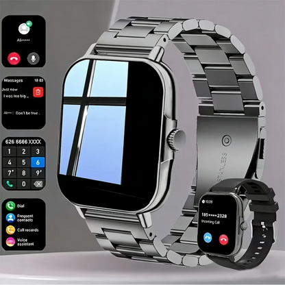 LAXASFIT 2026 Nouvelle Montre Connectée Appel Bluetooth Lecture Musique Surveillance Fréquence Cardiaque & Pression Artérielle Cadeau de Noël Unisexe