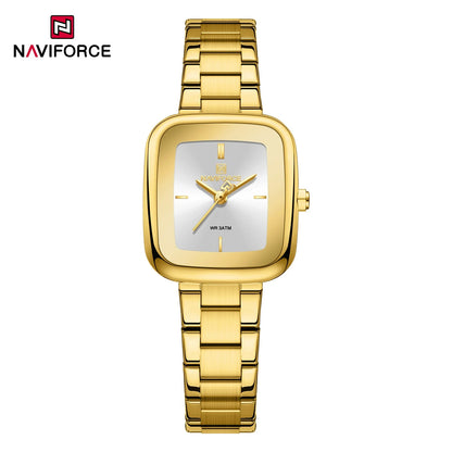 Montre-bracelet NAVIFORCE NF5075 décontractée pour femme avec bracelet en acier inoxydable résistant