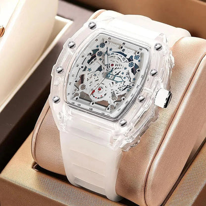 Hommes Montre Sport Tendance Personnalité Quartz Montre-Bracelet Transparent Étanche Horloge Masculine Mode Montres Cadeau