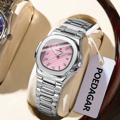 Montre-bracelet carrée pour femme POEDAGAR, lumineuse, étanche, avec affichage de la date, montre de luxe à quartz de haute qualité pour femmes, Reloj