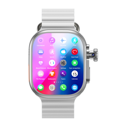 DW200 Montre Intelligente Homme WIFI Touch ID NFC Infrarouge avec Caméra Rotative, Déverrouillage par Empreinte Digitale, Fente pour Carte SIM Tactile, Appel Vidéo