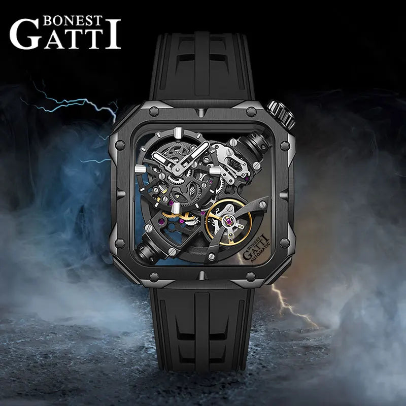 BONEST GATTI BG5804 Nouvelles Montres Mécaniques Automatiques Homme Acier Inoxydable Saphir Montres de Luxe pour Homme