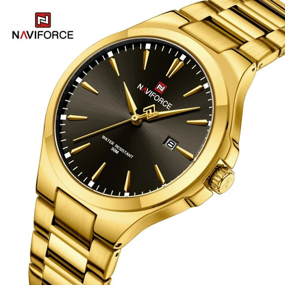 NAVIFORCE – Montres homme tendance au design original, en acier inoxydable, avec calendrier simple, étanches, Relogio Masculino