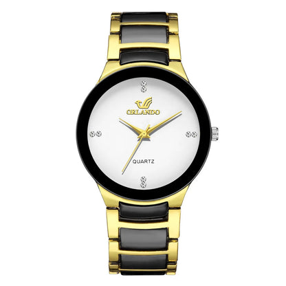 ORLANDO Montres Homme Luxe Nouvel Arrivé Or Noir Cool Quartz Acier Montre-bracelet Exquis Masculino Relogio Horloge Tendance