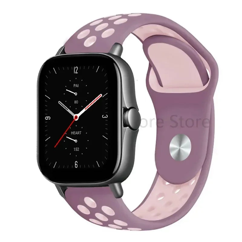 Silicone Strap For Amazfit GTS 4-3-2e Mini/GTR 4-3-Pro-2 47mm/GTR 2e/stratos 3 20mm/22mm Watch band sport Bracelet bip-U-S-lite