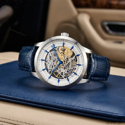 ChronoState Falcon Edge Automatic Skeleton Leather Watch for Men