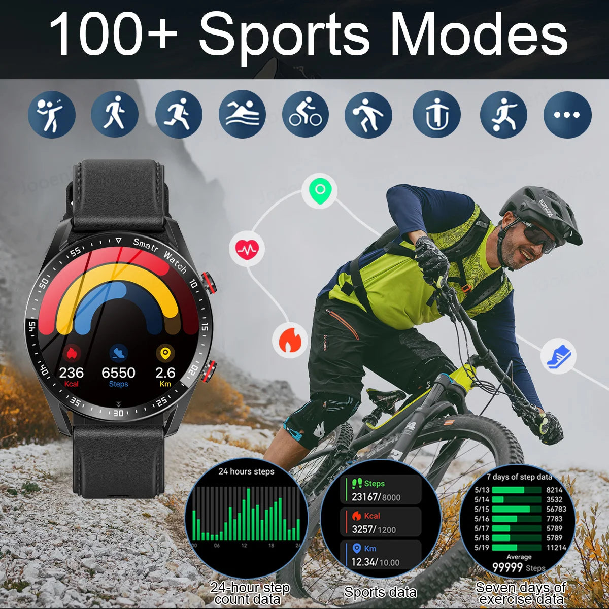 2026 Nouveau pour la montre connectée GT Series Homme Femme ECG+PPG Écran HD Appel BT Traqueur GPS Fréquence cardiaque IP68 Étanche SmartWatch
