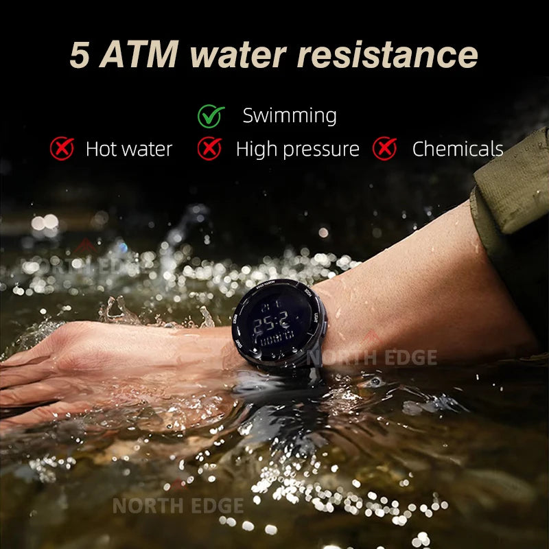 NORTH EDGE TERRAX digital outdoor watch with stopwatch and countdown timer
