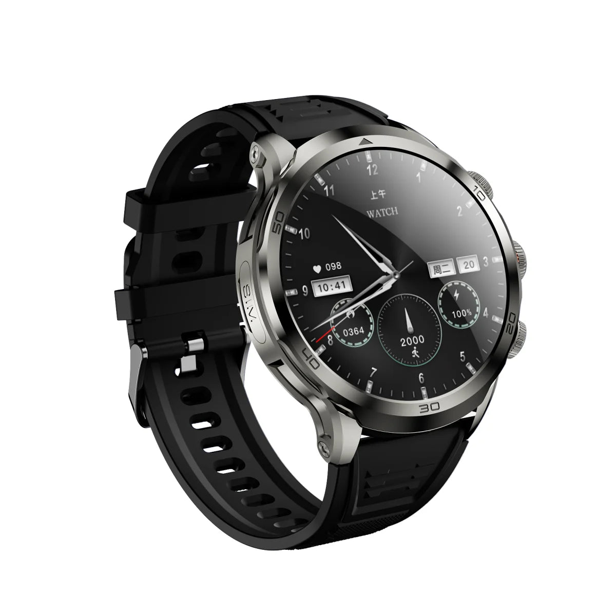 Montre intelligente H19 d'origine Android 10.0 avec caméra rotative à 190°, GPS, Wi-Fi, grand écran AMOLED de 1,95 pouce et stockage de 256 Go