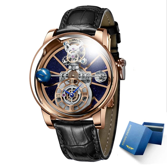 Montre Homme PINDU Diamant Luxe Astronomique Quartz