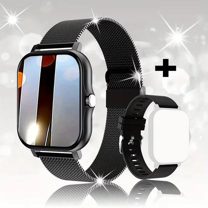 LAXASFIT 2025 Nouvelle Montre Connectée pour Hommes Femmes Cadeau Écran Tactile Complet Montre de Sport et de Fitness Appel Bluetooth Montre Intelligente Digitale