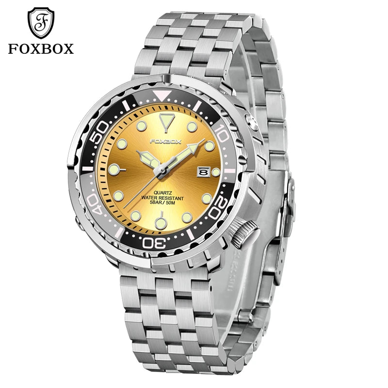 2026 LIGE Fashion Mens Watches Foxbox Top Brand Luxury 5ATM Sports Waterproof Watch for Men Quartz Date Clock Luminous Watch+Box