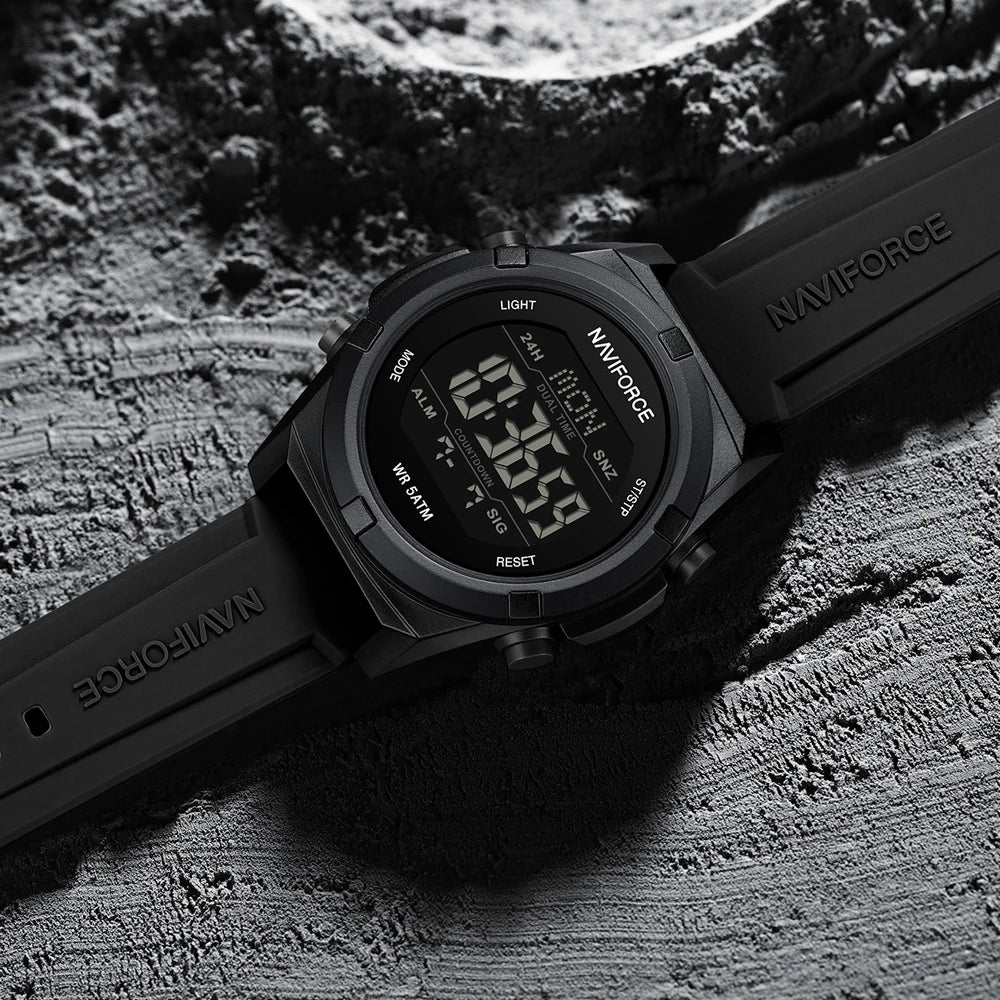 NAVIFORCE – Montre de sport numérique militaire de luxe pour homme, étanche, bracelet en silicone, Relogios Masculino