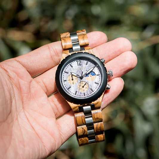 BOBO BIRD GT069 Wood Chronograph Military Watch