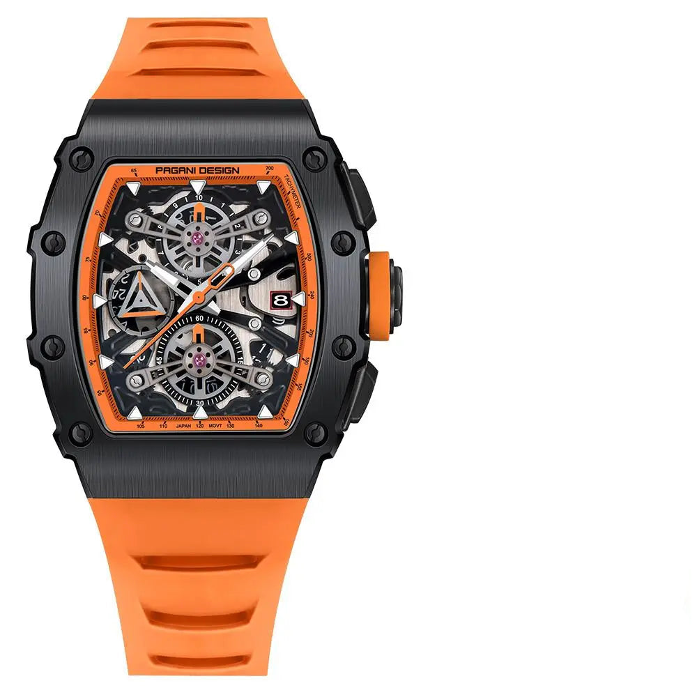 ChronoState Vector Elite Rectangle Skeleton Quartz Watch for Men