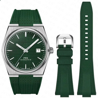 Pour Tissot PRX T137.407/T137.410 Bracelet de montre en silicone à dégagement rapide Super Player 40mm Homme Bracelet de montre en caoutchouc convexe 12mm