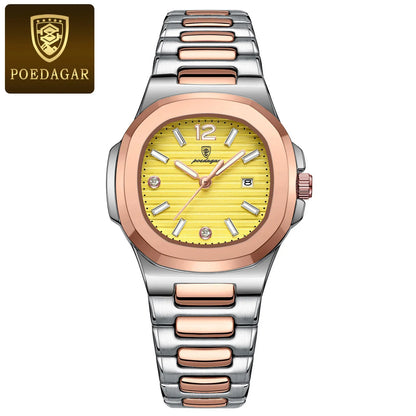 Montre-bracelet carrée pour femme POEDAGAR, lumineuse, étanche, avec affichage de la date, montre de luxe à quartz de haute qualité pour femmes, Reloj