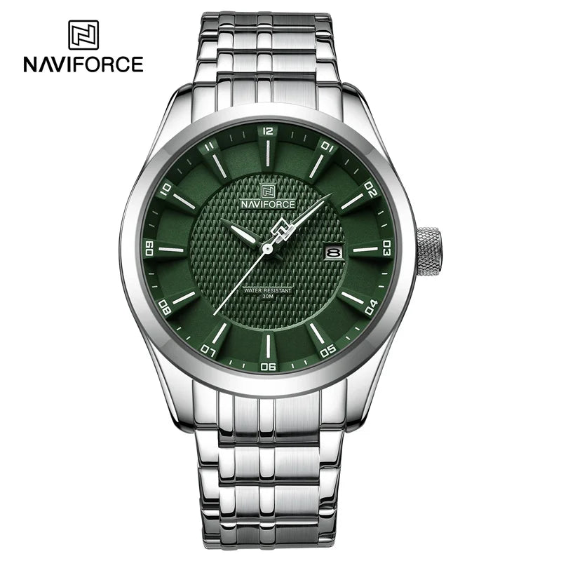 Montre NAVIFORCE Homme de Marque Haut de Gamme Étanche Quartz Business Décontractée Montres-bracelets Bracelet Acier Inoxydable Date Horloge Relogio Masculino