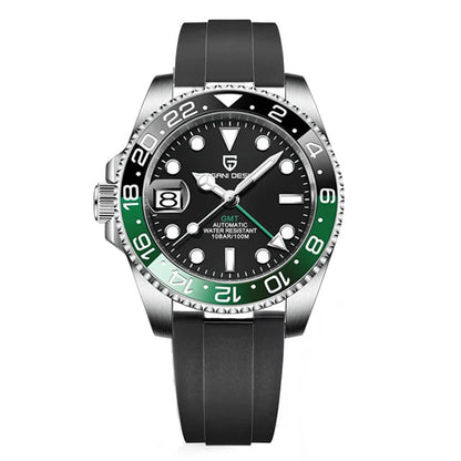 PAGANI DESIGN GMT automatic watch with sapphire crystal and stainless steel bracelet
