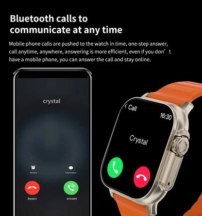 Montre connectée Originale T900 Ultra 2 49mm Homme Femme Appel Bluetooth Musique BT Jeu Chargement sans fil NFC Smartwatch Pour Android IOS