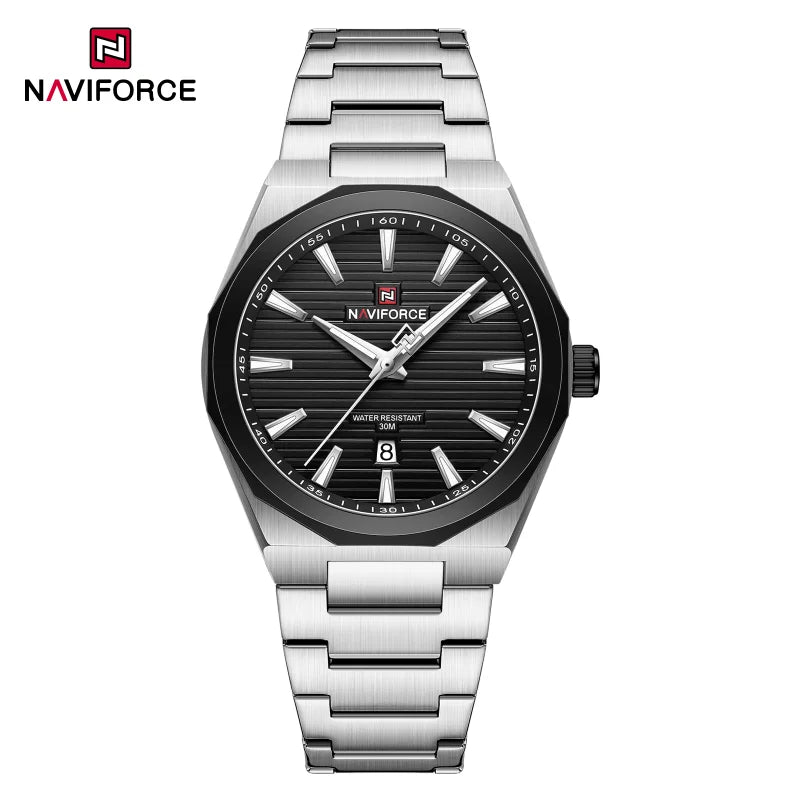 NAVIFORCE Montre-bracelet à quartz étanche Mode Point lumineux Homme Affichage de la date Montre de sport Montres pour homme Relogio Masculino