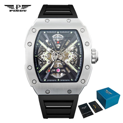 PINDU Mechanical Watch Sapphire Dial Stainless Steel Case