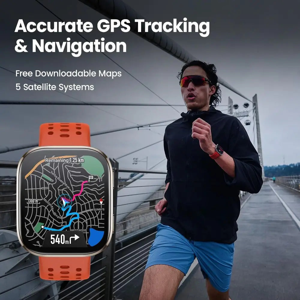 Montre connectée Amazfit Bip 6 46 mm, autonomie de 14 jours, écran AMOLED 1,97", GPS et cartes gratuites, IA, appels et SMS Bluetooth, santé, fitness