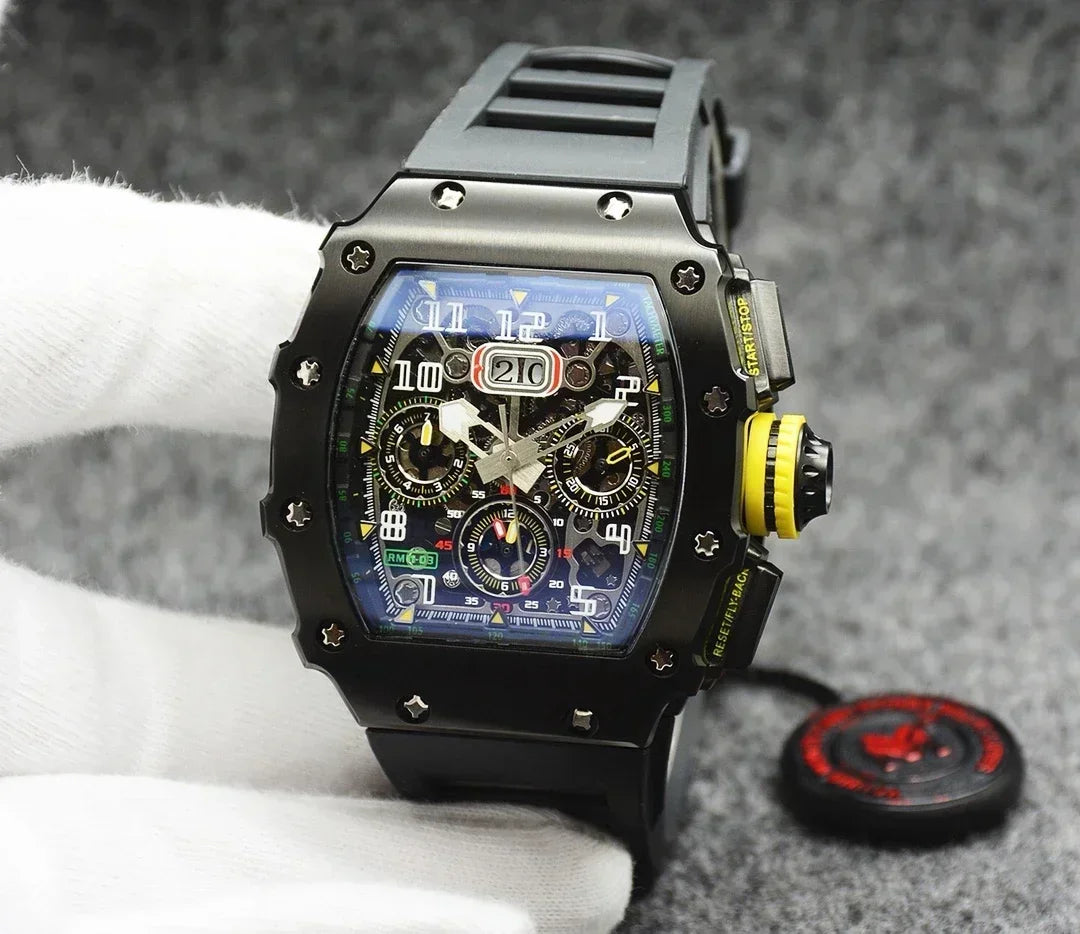 Montre RM en forme de tonneau de haute qualité, marque de luxe supérieure pour montre mécanique homme, montre automatique homme Montre Homme