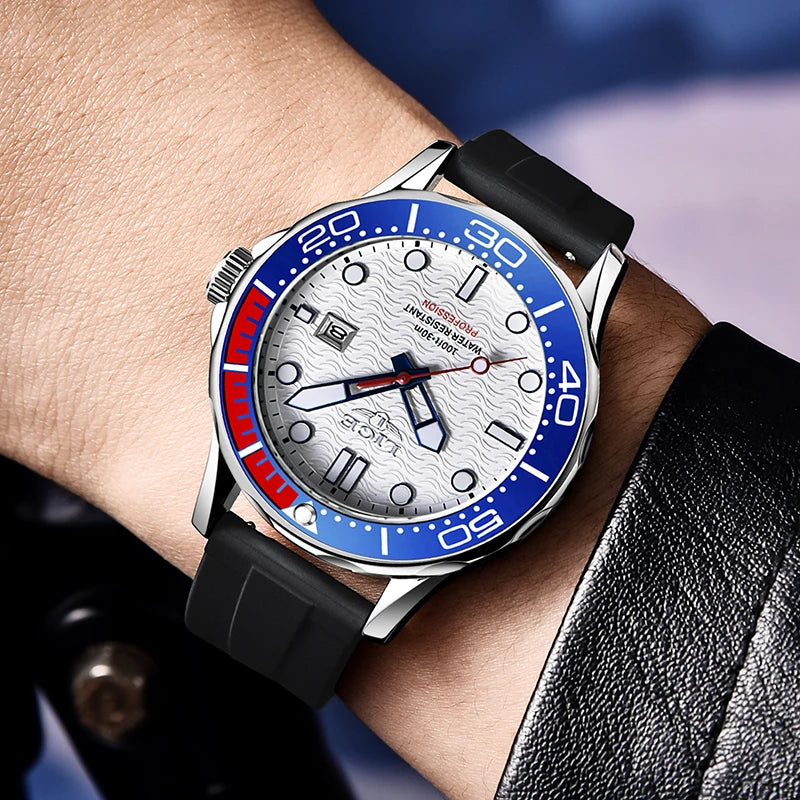2026 LIGE Nouvelle Montre Homme D'Affaires Grande Marque Luxe Montre de Plongée Pour Hommes Étanche Date Horloge Montre de Sport Relogio Masculino+Boîte