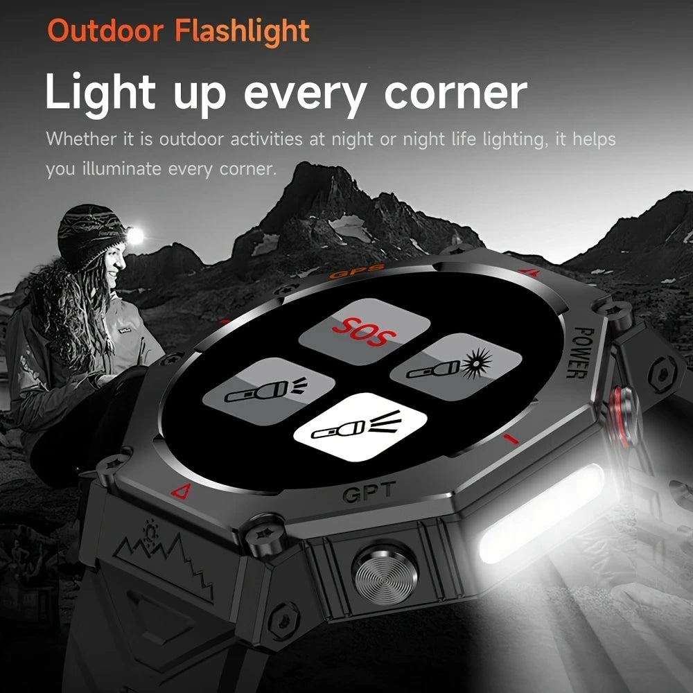 Montre intelligente 2026 Nouvelle IA ChatGPT 3ATM Étanche GPS Double bande GNSS Boussole Militaire Sport Montre intelligente Homme Femme
