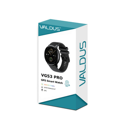 VALDUS VG53 Pro Montre Intelligente GPS Homme Femme Fitness 100+ Sports Longue Autonomie SOS AMOLED Montre Connectée Pour ios Android Appel BT
