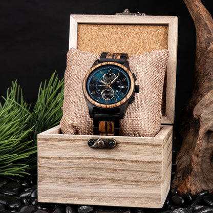 Montre en bois BOBO BIRD pour homme, Montre-bracelet vintage faite à la main, Nouvelle montre en quartz en bois élégante, Montre en bois naturelle unique et personnalisée