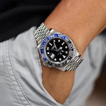 Montre-bracelet automatique PAGANI DESIGN 40 mm GMT Acier inoxydable Étanche Hommes Montre de marque supérieure Montres mécaniques de sport Hommes PD-1662