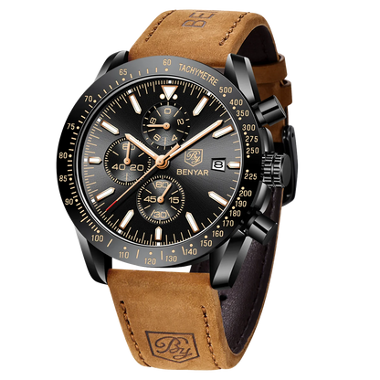 SAPPHERO Chronicle 5140 Classic Leather Strap Watch
